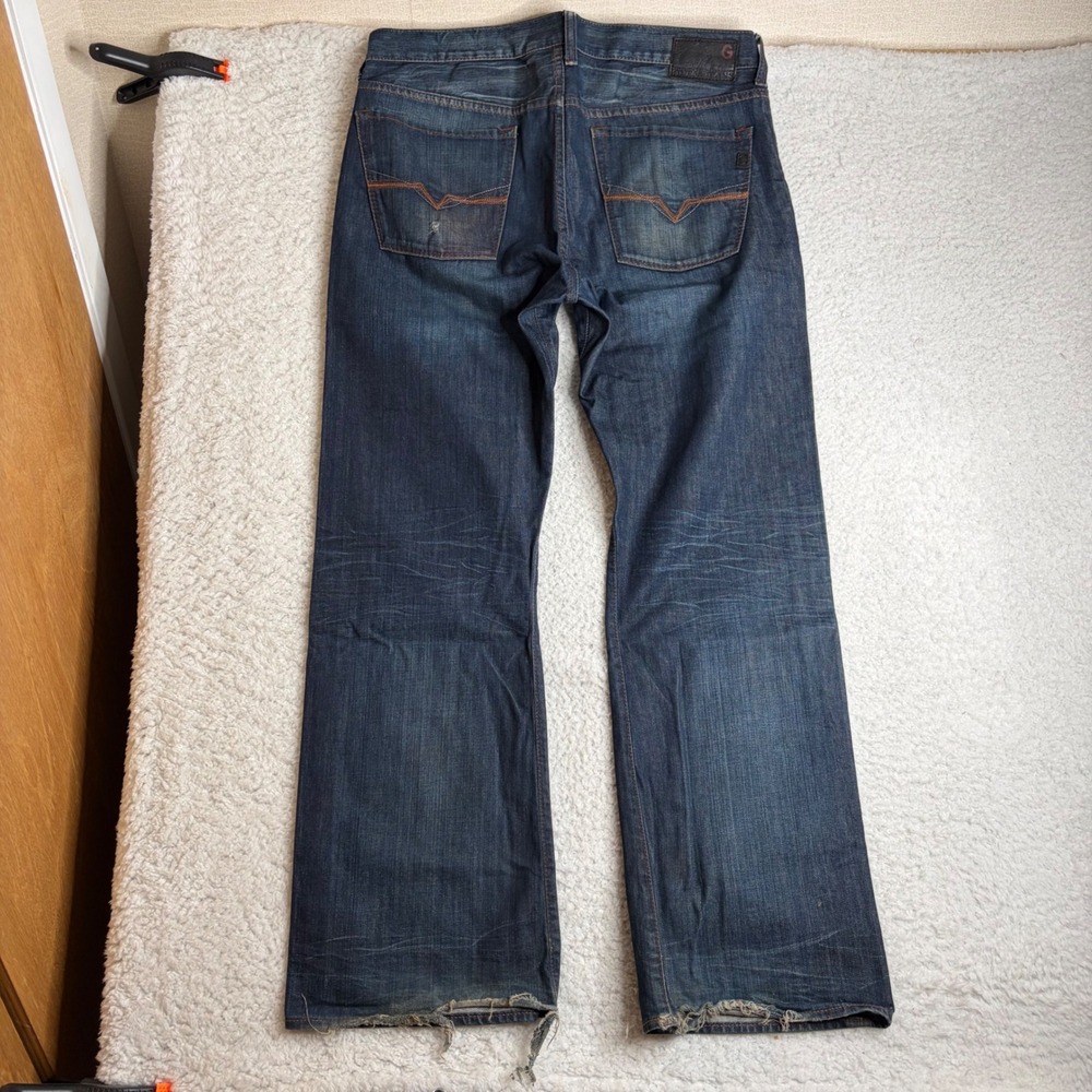 Guess Jeans Cliff Bootcut Mens 38x32 Dark Wash Denim Y2K wide leg flare fade